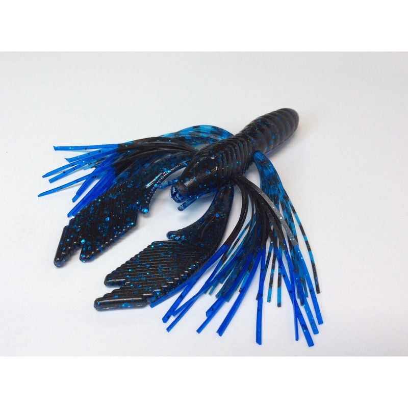 Tightlines UV Whisker DB Hybrid Rattl'N Rig - UV Blue Black w/ Black Blue Tip  4pk