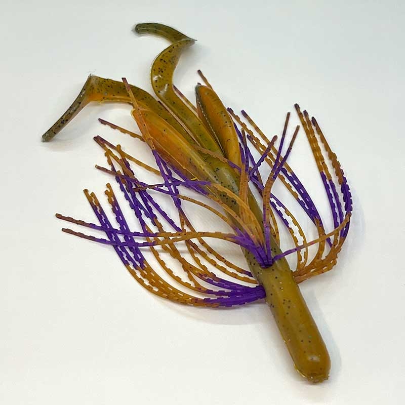 Tightlines UV Whisker Hog Rig 4" Rattling - UV Craw w/ Craw Purple  5pk