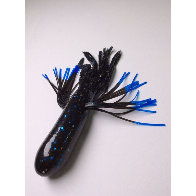 Tightlines UV Whisker Tube Rig 4" - UV Blue Black w/ Blue Tip  4pk