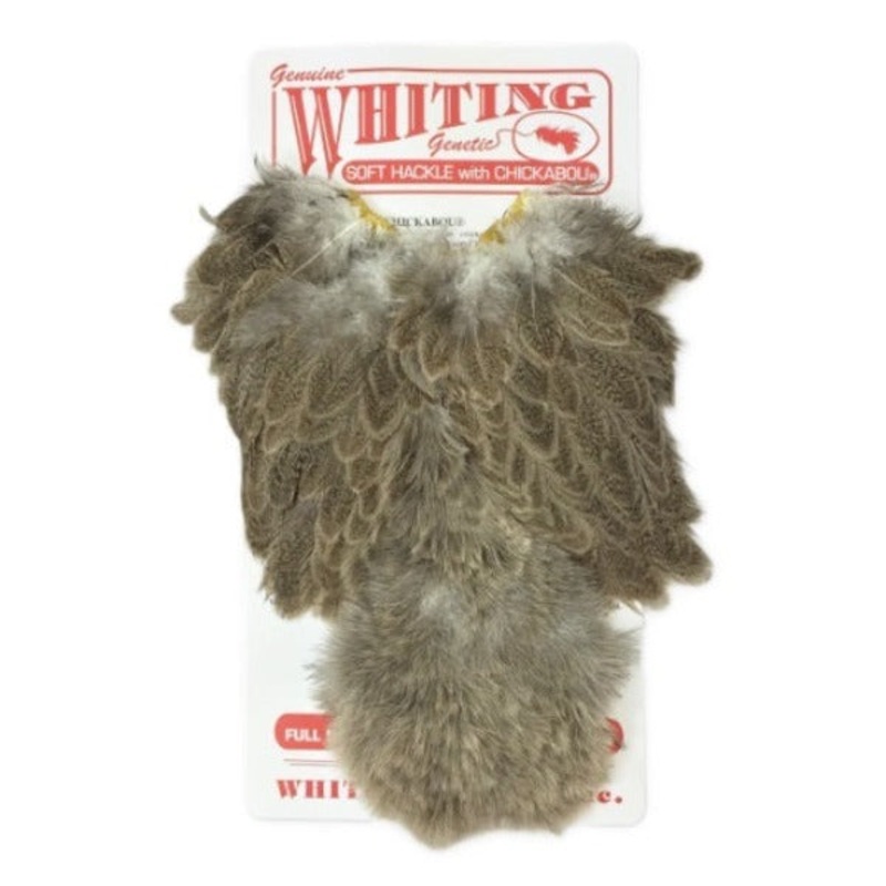 Whiting Farms Brahma Hen Soft Hackle Saddle with Chickabou Patch