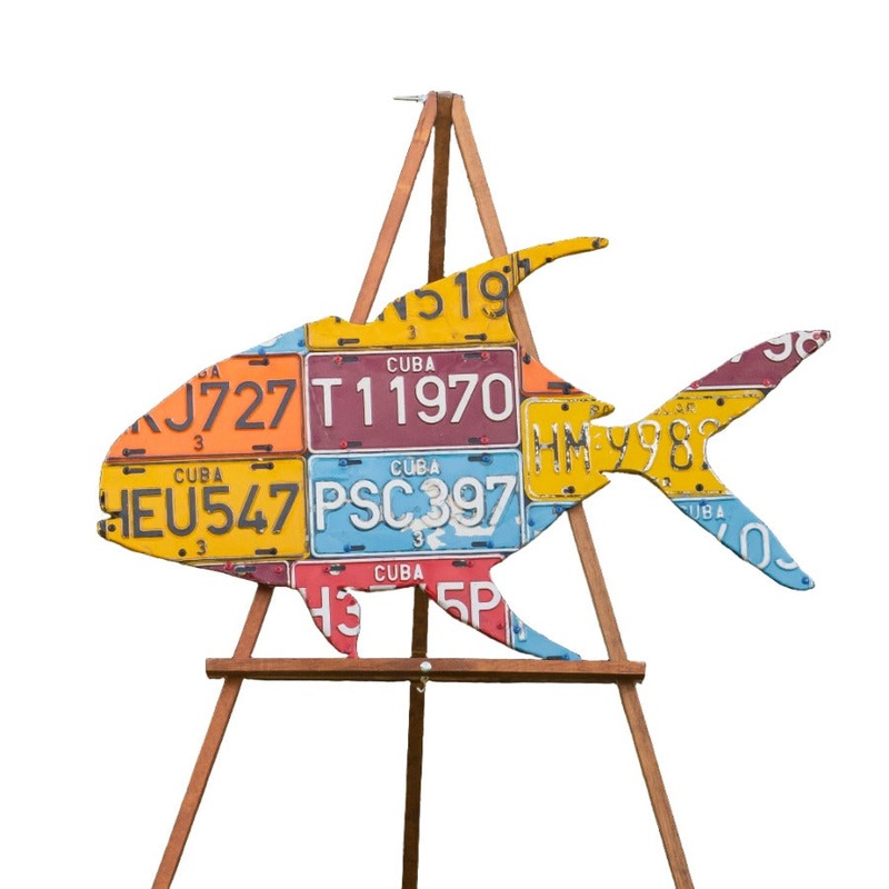 Cody's Fish Art Cuba Permit License Plate Art - Unframed
