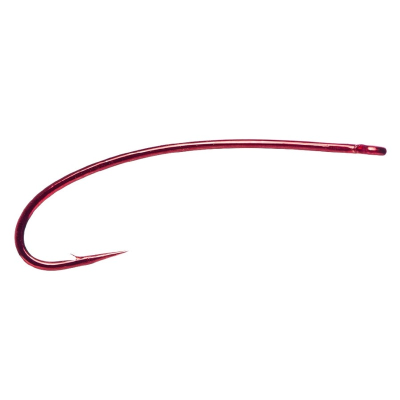 Daiichi 1273 - Curved Shank Nymph Hook - Red