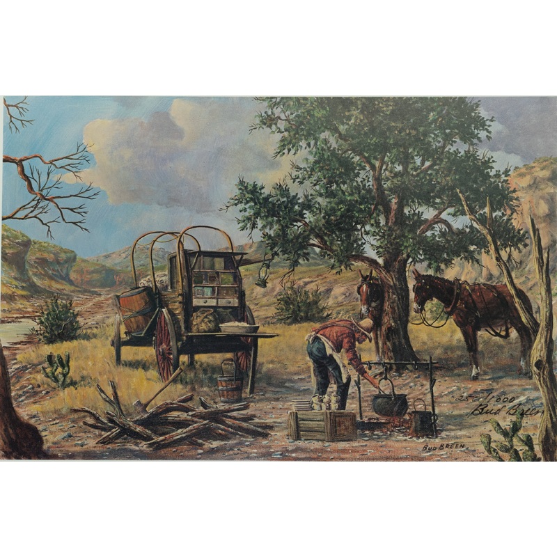Bud Breen - Waiting for the Trail Herd - Fine Art Print