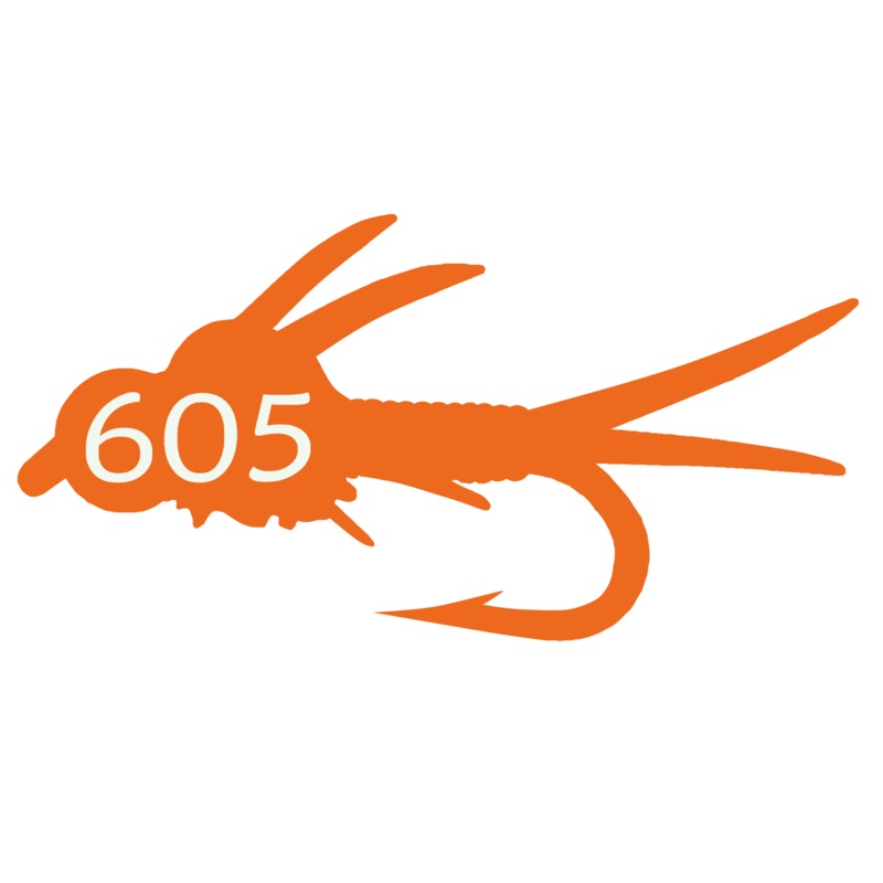 605 Fly Decal/Sticker Orange