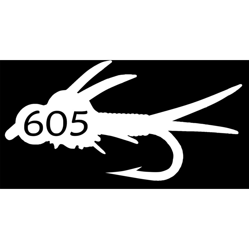 605 Fly Decal/Sticker White