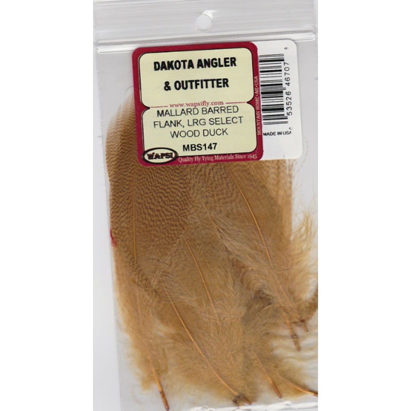 Wapsi Large Select Barred Mallard Flank dyed Wood Duck