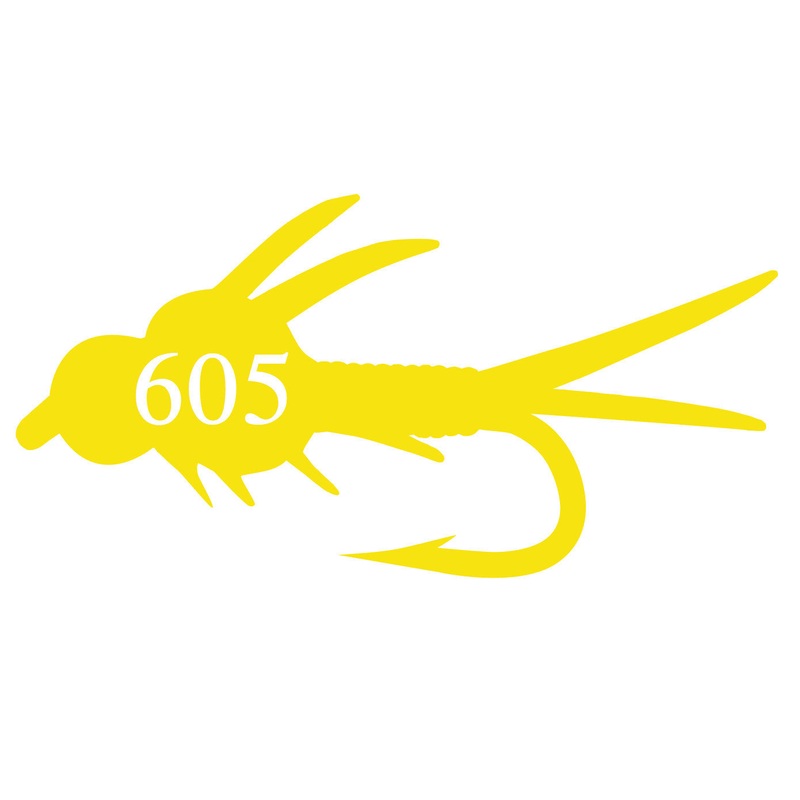 605 Fly Decal/Sticker Yellow