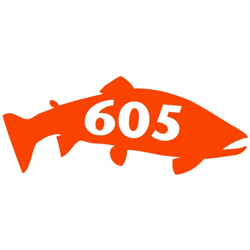 605 Trout Decal/Sticker Orange
