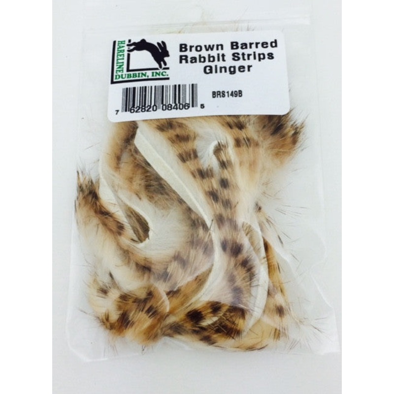 Hareline Dubbin Brown Barred Rabbit Strip 1/8"