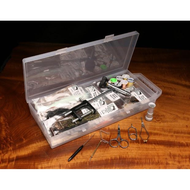 Hareline Fly Tying Material Kit with Economy Tools and Vise