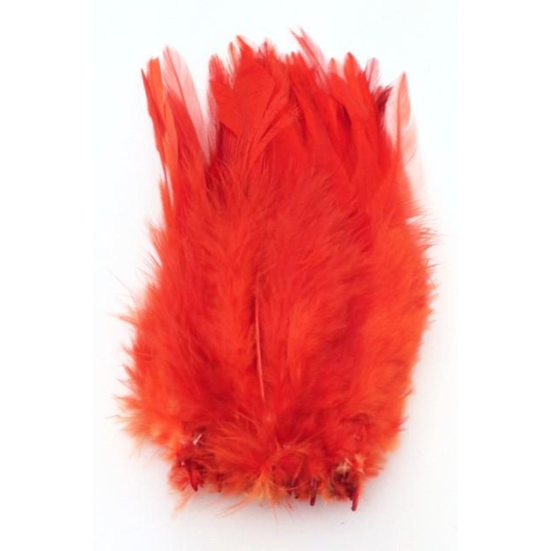 Wapsi Strung Saddle Hackle 1/4 oz. Dyed Over White