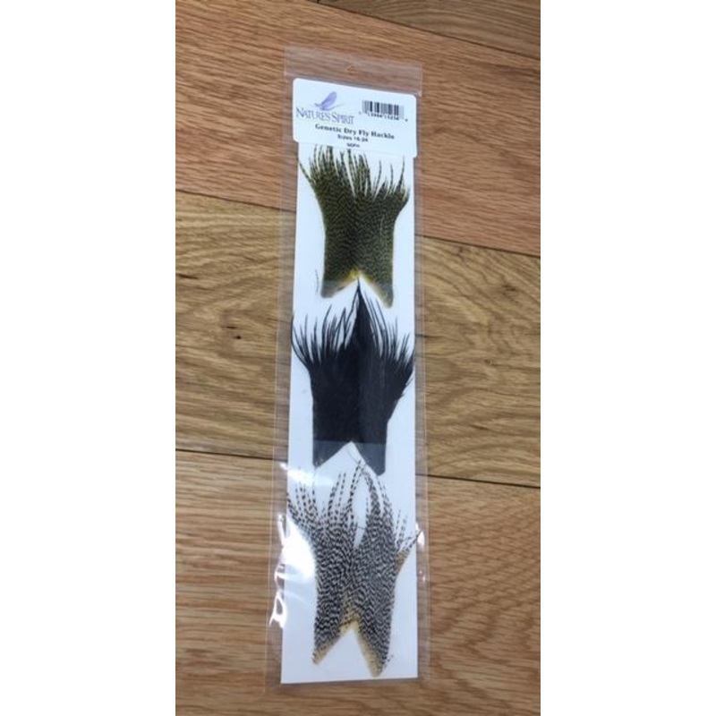 Nature's Spirit Genetic Dry Fly Hackle - 10 assorted cape tops