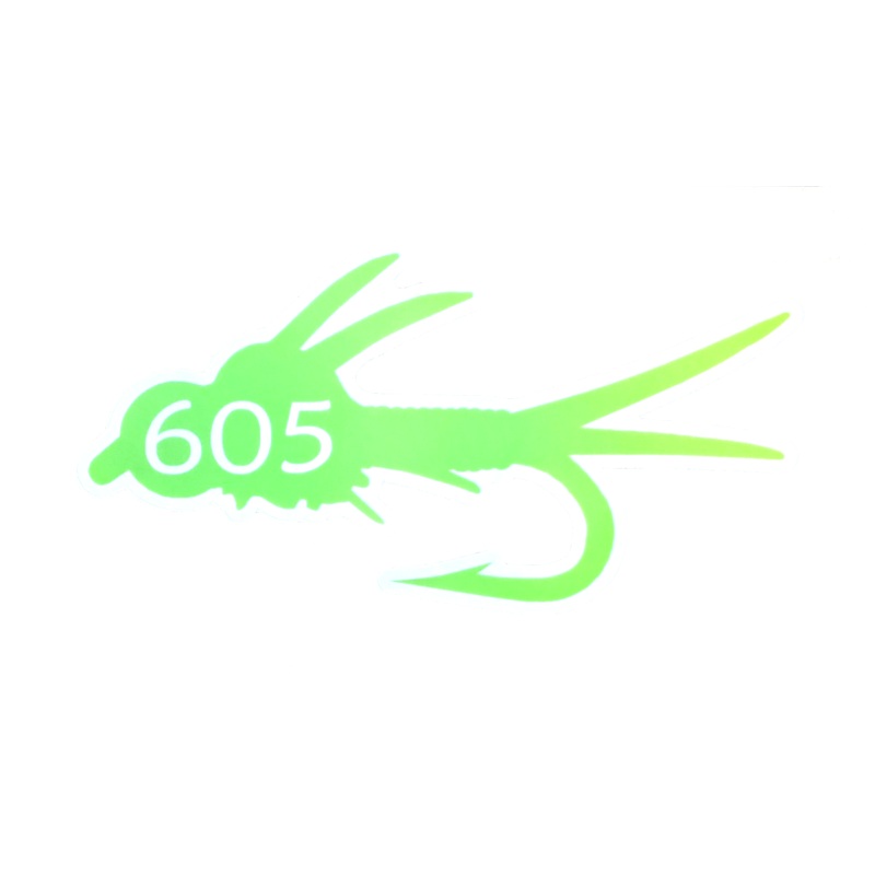 605 Fly Decal/Sticker Chartreuse
