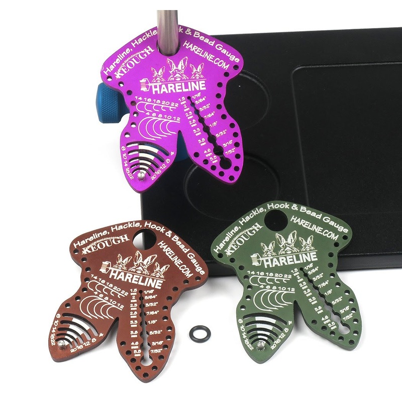 Hareline Anodized Hackle, Hook and Bead Gauge