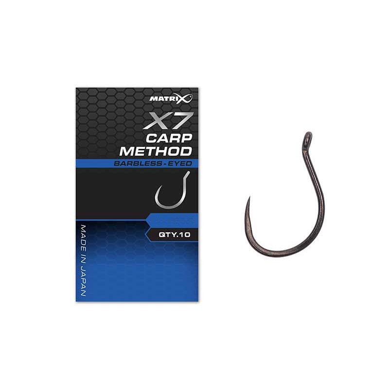 Matrix X7 Carp Method Hook - Eyed Barbless