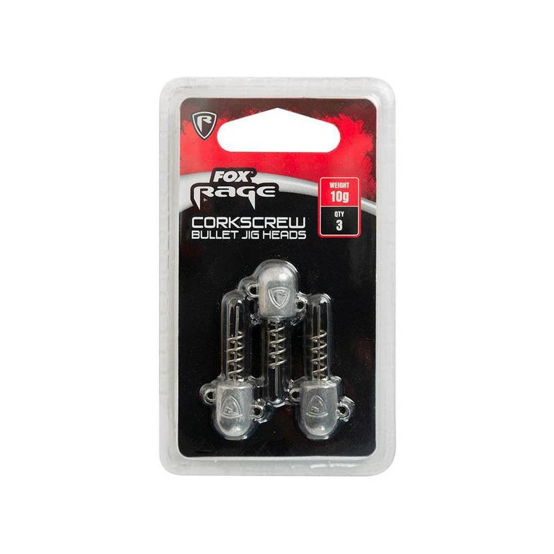 Fox Rage Corkscrew Bullet Jig Heads x 3pc