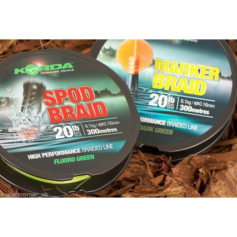 Korda Spod Braid or Marker Braid 20lb 300m