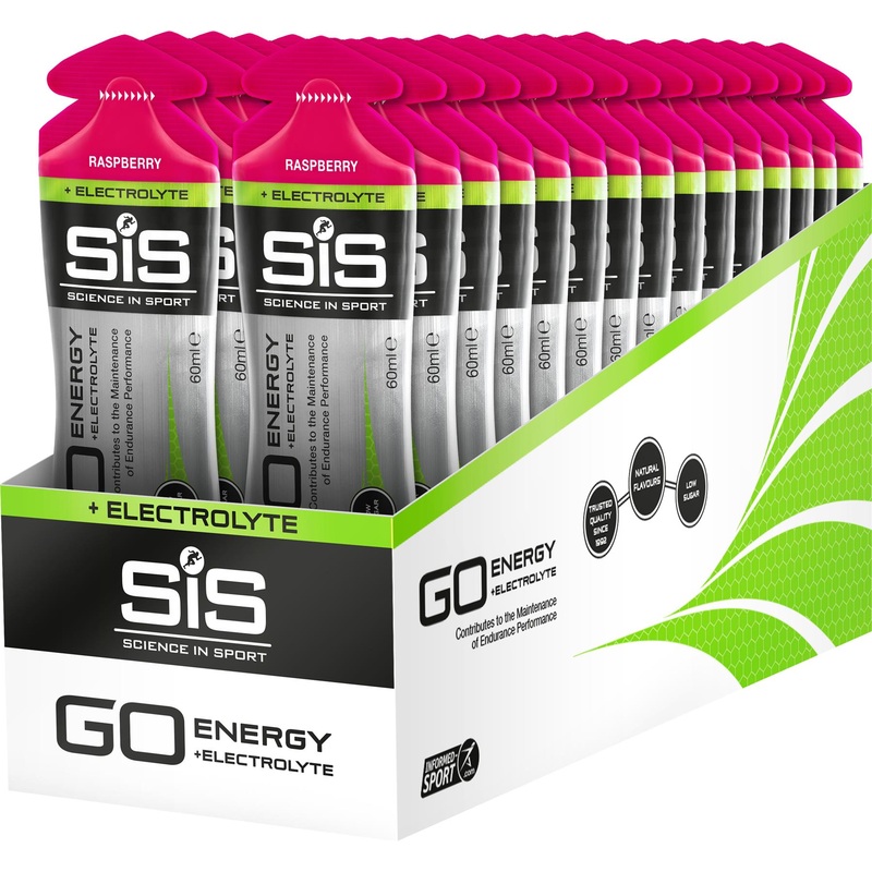 Science In Sport GO Energy + Electrolyte Gel Raspberry - 60 ml tube - box of 30