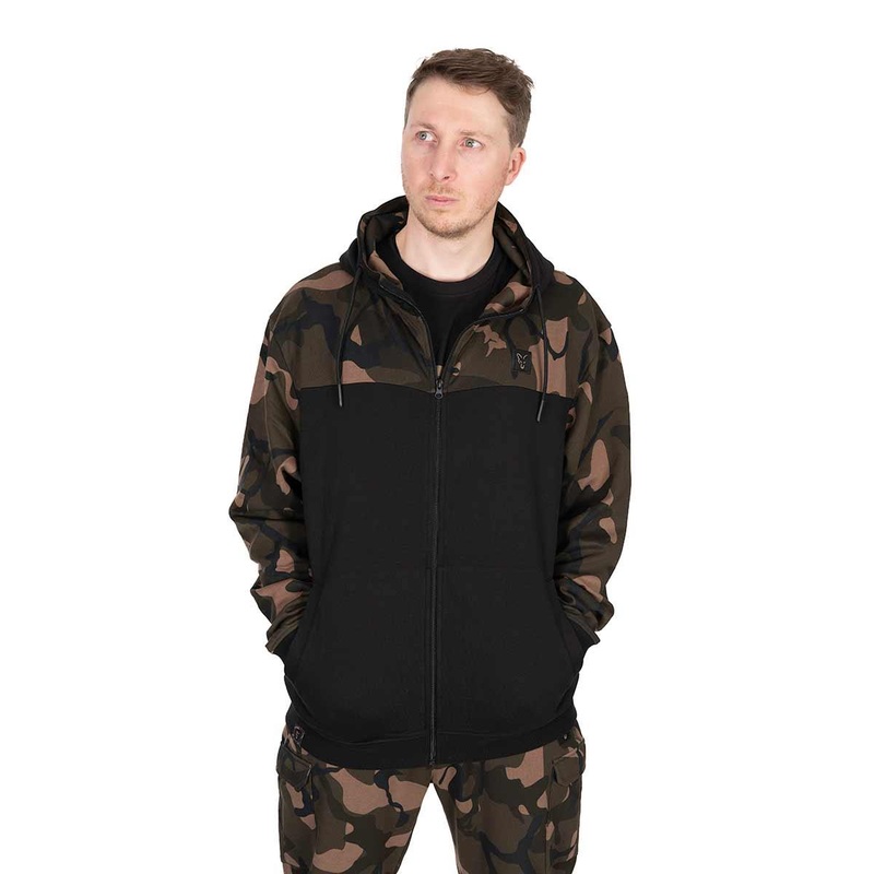 Fox LW Black / Camo Split Zip Hoody