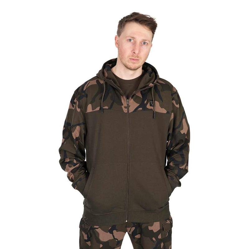 Fox LW Khaki / Camo Split Zip Hoody