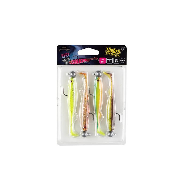 Fox Rage Slick Shad Mixed UV Colour Pack Loaded