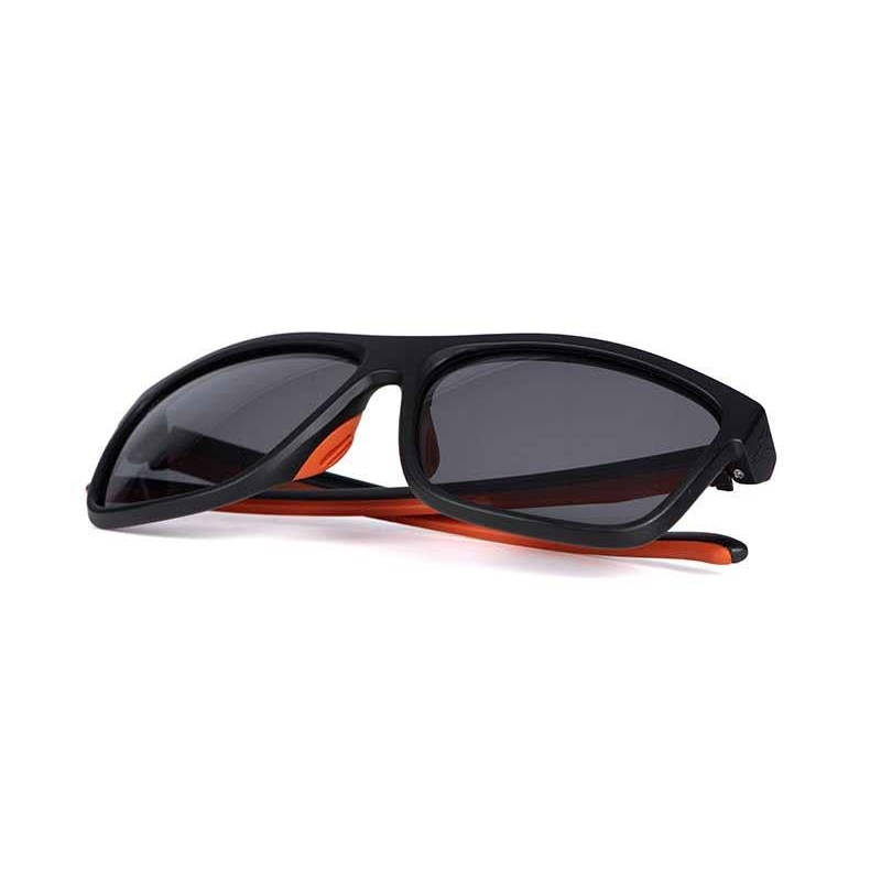 Fox Collection Black Orange Shades - Grey Lens