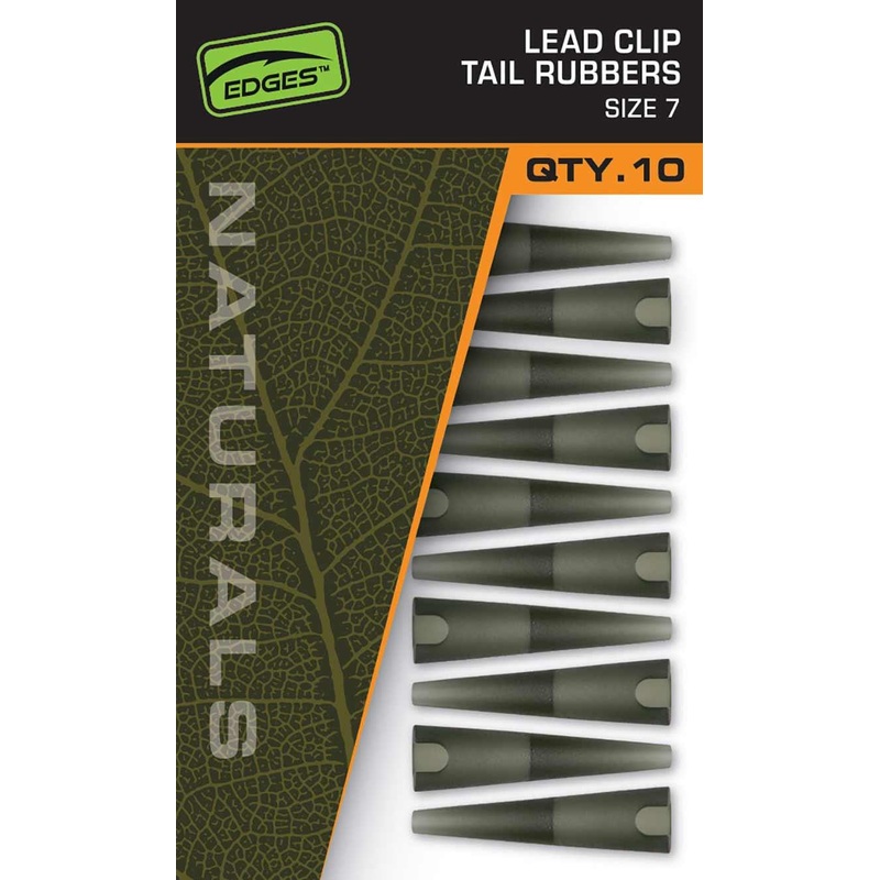 Fox Edges Naturals Lead Clip Tail Rubbers Size 7