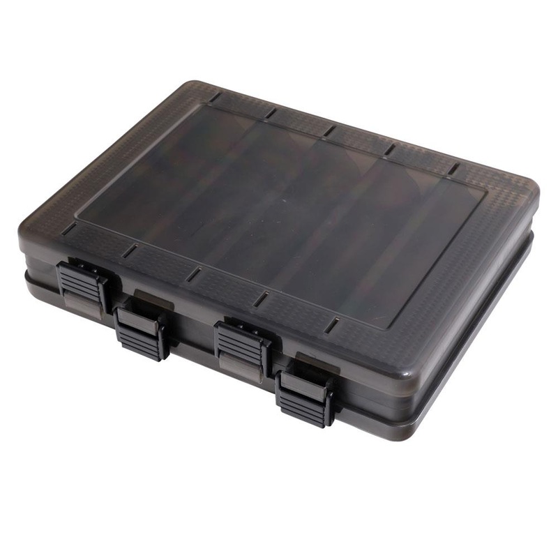 HTO Double Sided Lure Box 206x170x43mm 10 Compartment Black