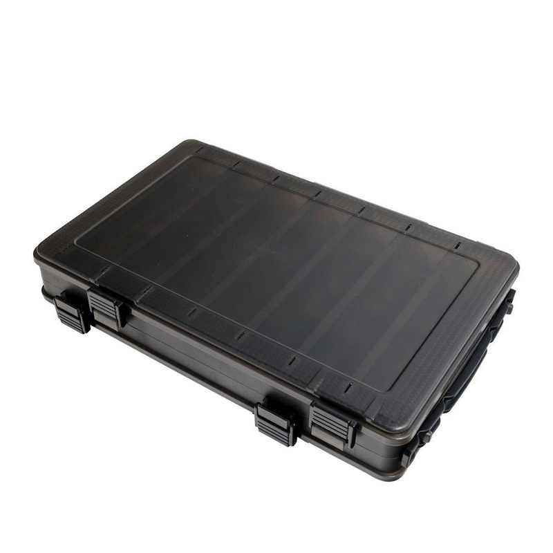 HTO Double Sided Lure Box 275x187x43mm 14 Compartment Black