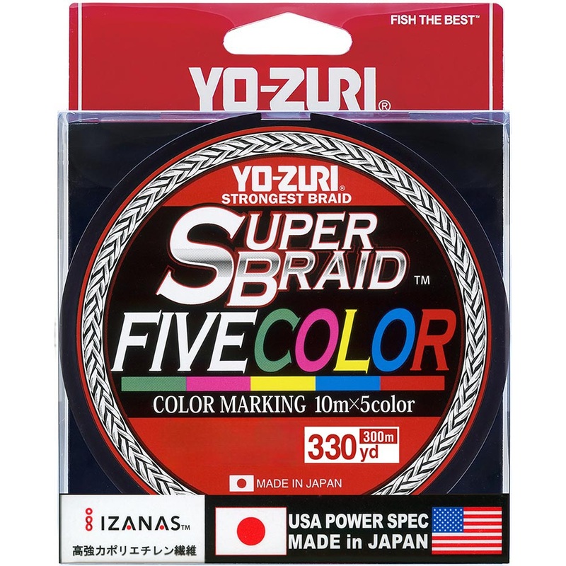 Yo-Zuri Super Braid Five Color - 330 Yard Spool