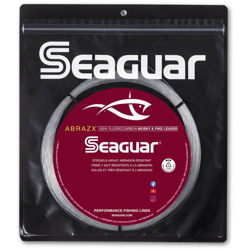 Seaguar AbrazX Fluorocarbon Musky/Pike Fishing Leader Coil 25 Yards