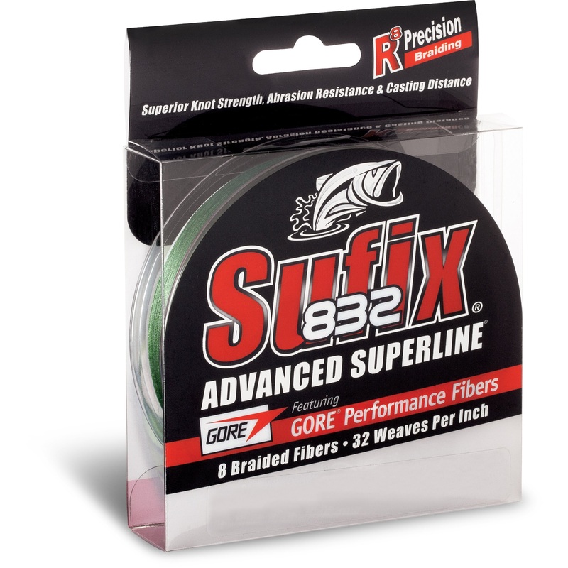 Sufix 832 Advanced Superline Braid Lo-Vis Green Braided Line 150 Yards