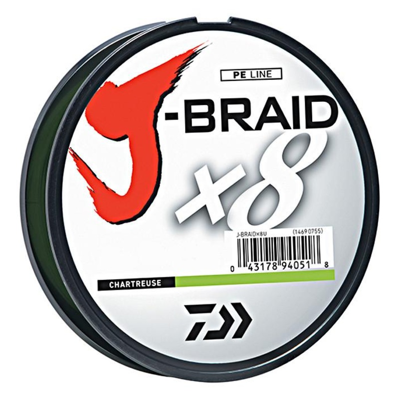 Daiwa J-Braid X8 Braided Line 330 Yards Chartreuse