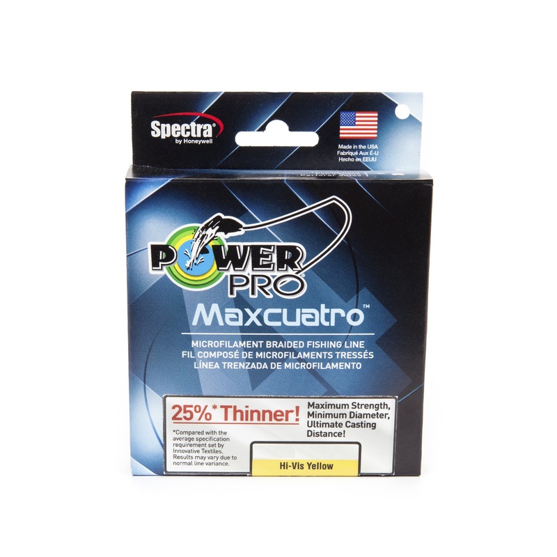 Power Pro Maxcuatro Spectra Hi-Vis Yellow Braided Line