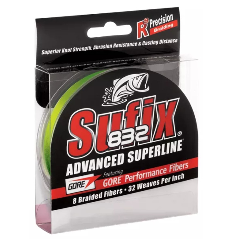 Sufix 832 Advanced Superline Braided Fishing Line 300 Yards Neon Lime