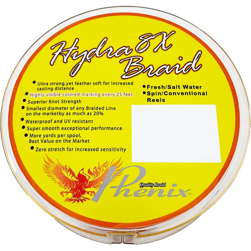 Phenix Hydra 8X Braided Line Bulk Spools - High-Vis Orange & Yellow