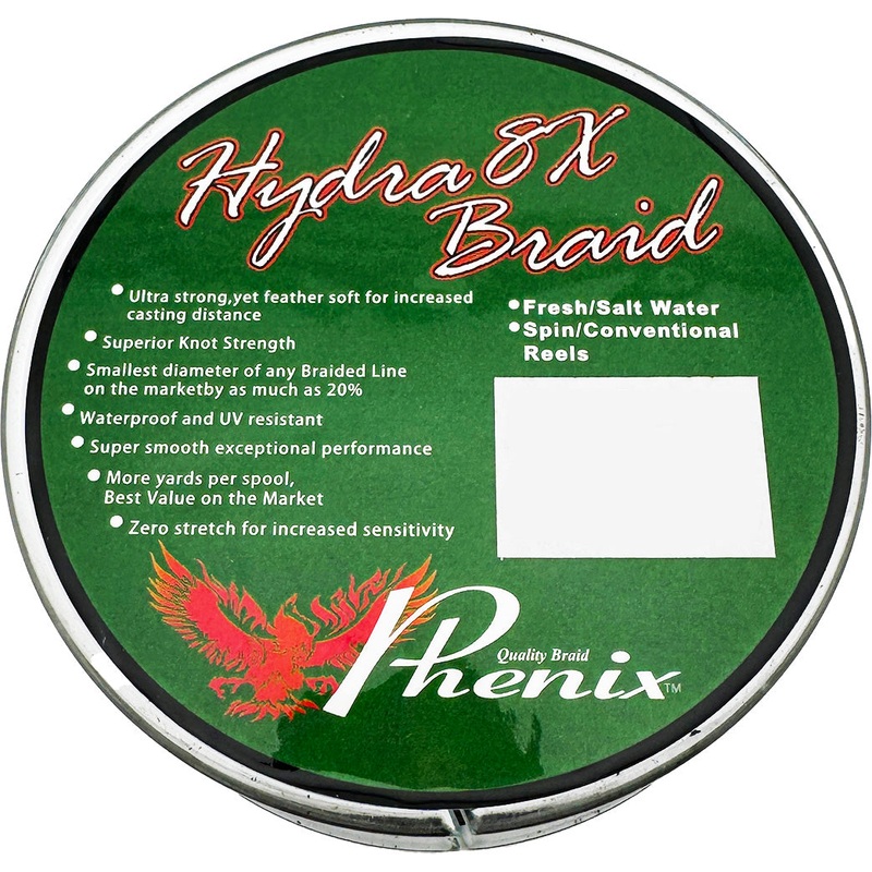 Phenix Hydra 8X Braided Line Bulk Spools - Low-Vis Moss Green