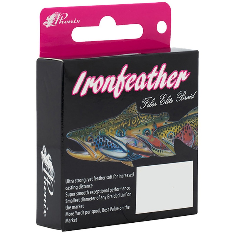 Phenix Ironfeather Fiber Elite Braided Trout Line - High-Vis Pink